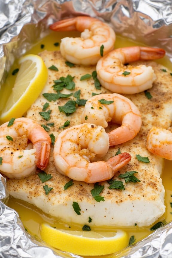 foil baked garlic butter seafood
