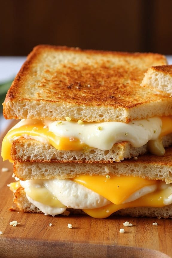 garlic butter grilled cheese