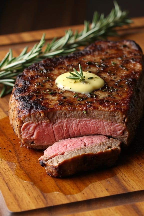 garlic butter grilled t bone