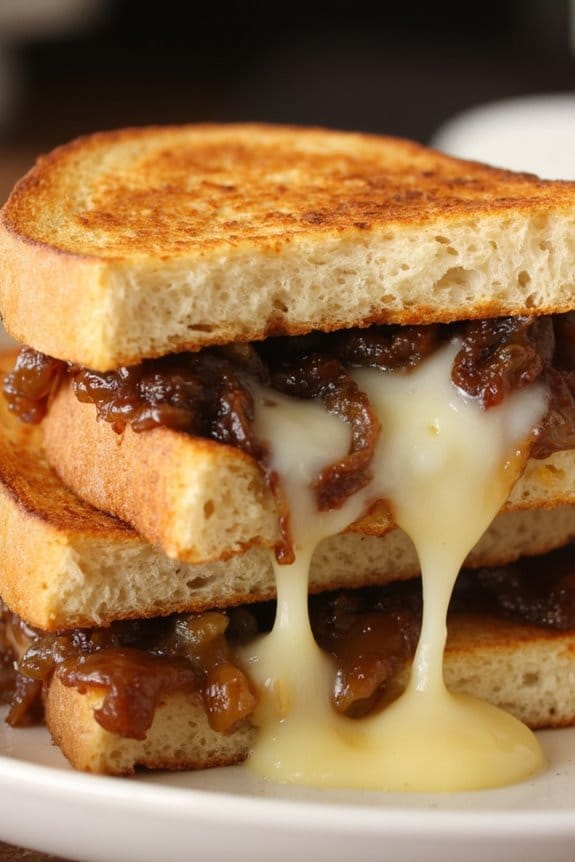 gouda caramelized onion sandwich