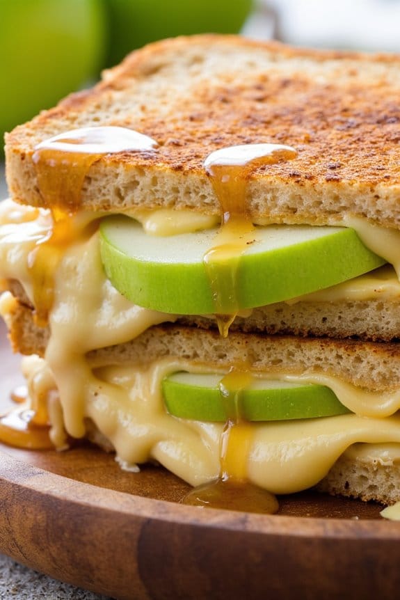 gourmet apple honey grilled cheese