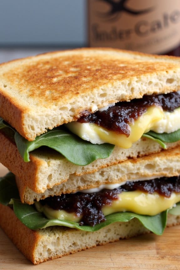 gourmet brie and fig grilled cheese