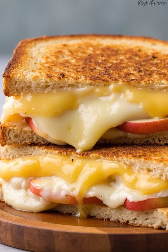 gourmet brie apple grilled cheese