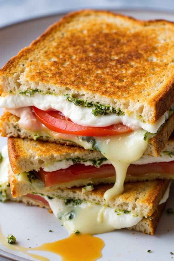 gourmet caprese grilled cheese