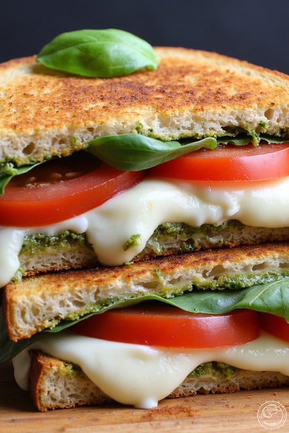 gourmet caprese grilled cheese