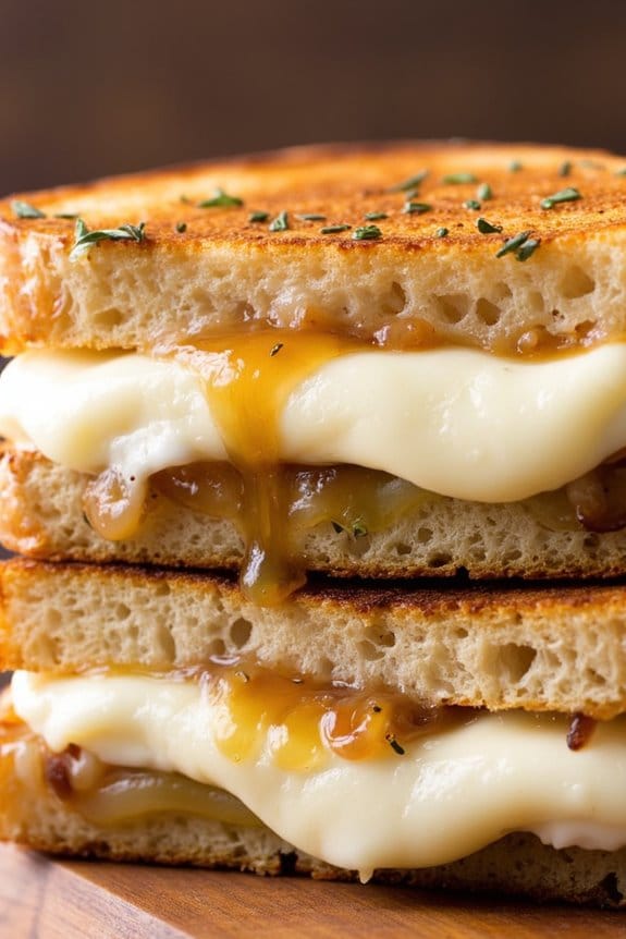 gourmet caramelized onion grilled cheese