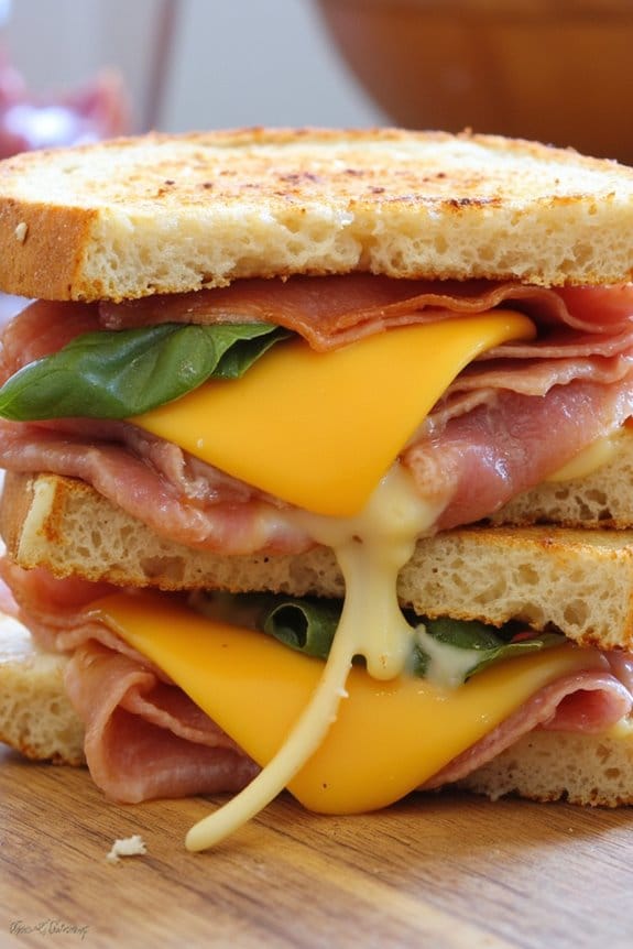 gourmet cheddar prosciutto sandwich