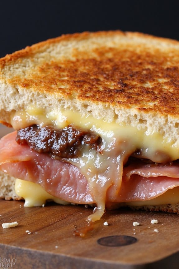 gourmet fig prosciutto grilled cheese