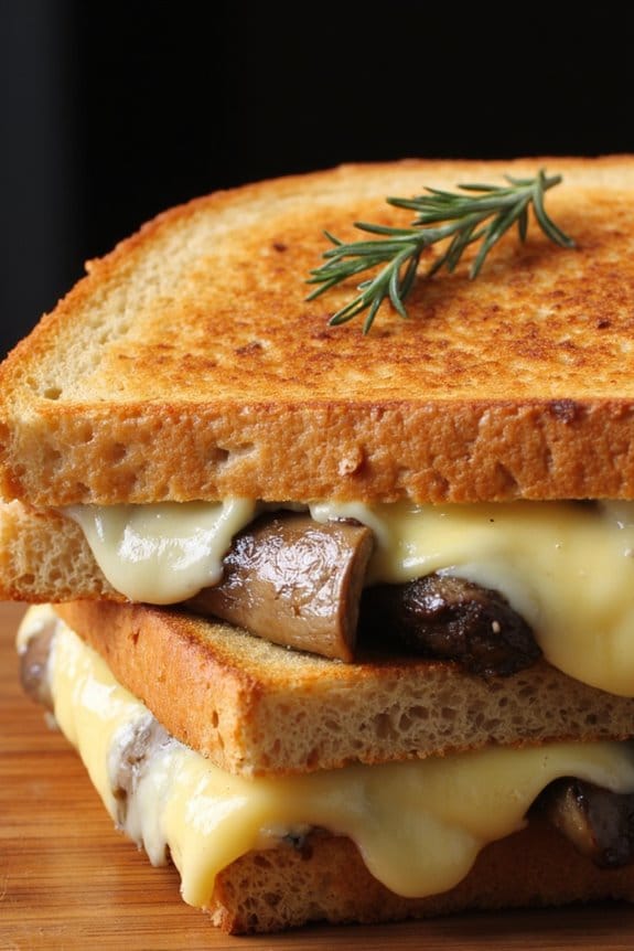 gourmet mushroom gouda sandwich