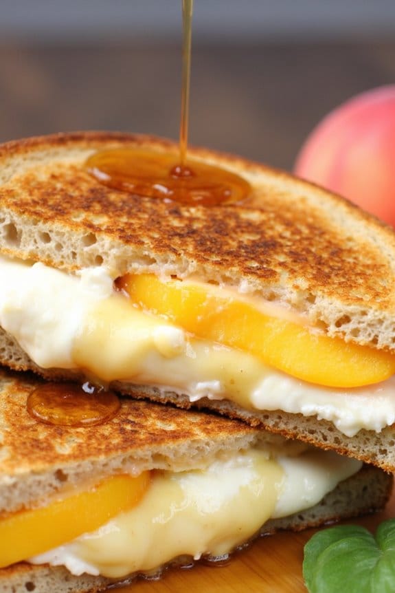 gourmet peach brie sandwich