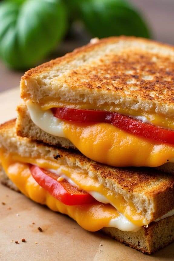 gourmet roasted pepper grilled cheese
