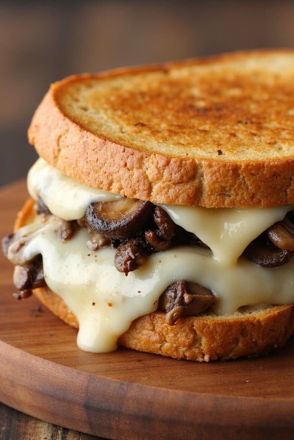 gourmet truffle mushroom grilled cheese