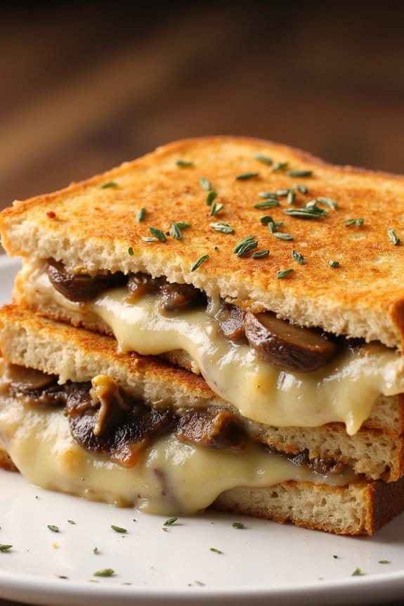 gourmet truffle mushroom grilled cheese