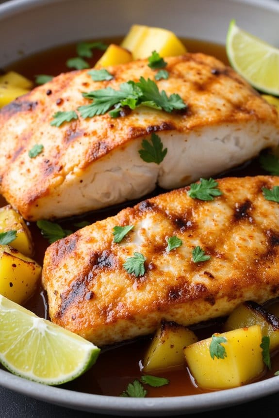 grilled cod with pineapple marinade