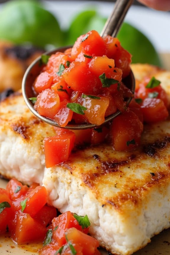 grilled cod with tomato relish