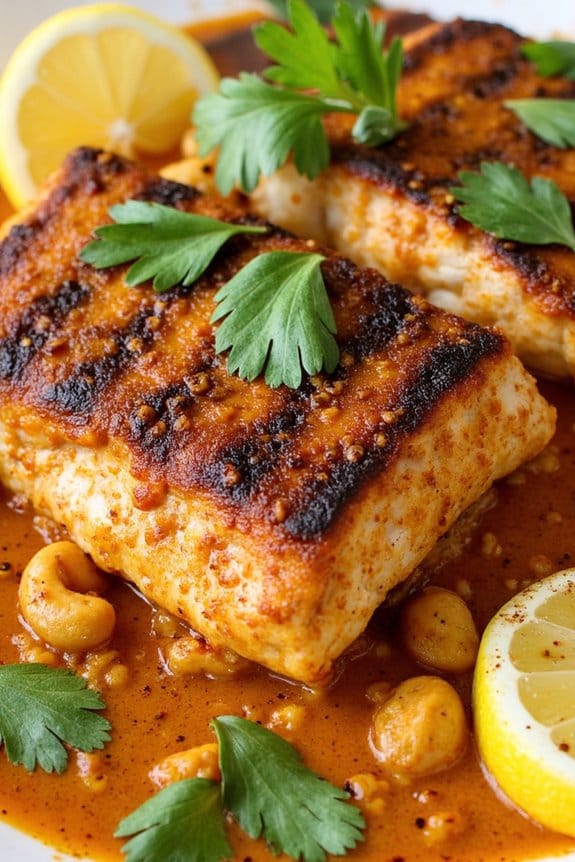 grilled fish with cashew masala