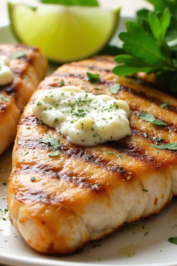 grilled fish with cilantro lime butter
