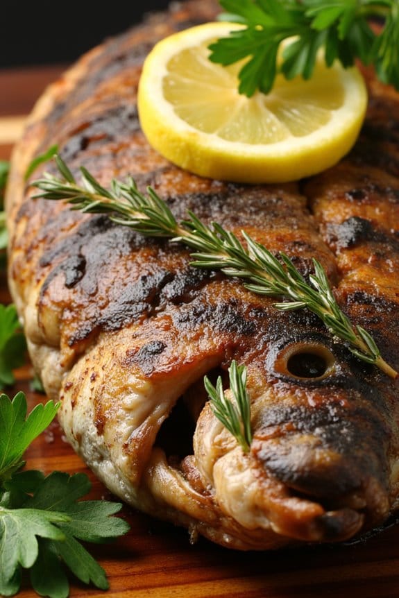 grilled fish with lemon herb infusion