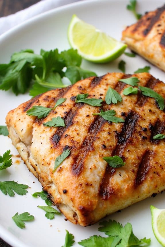 grilled fish with lime cilantro
