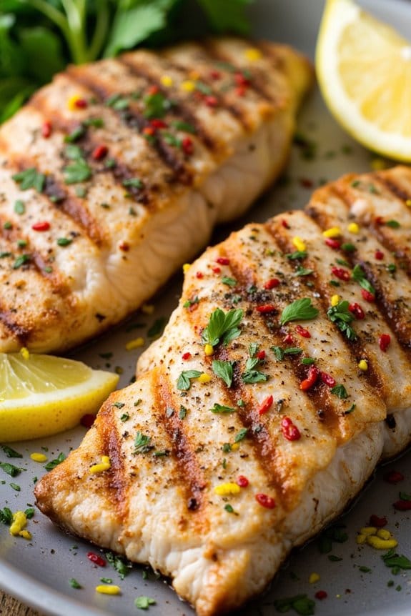 grilled fish with oregano spice