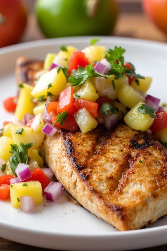 grilled fish with pineapple salsa