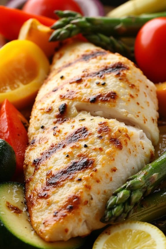 grilled fish with seasonal vegetables