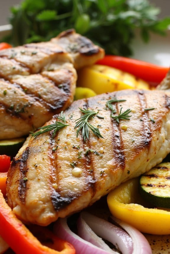 grilled fish with vegetables