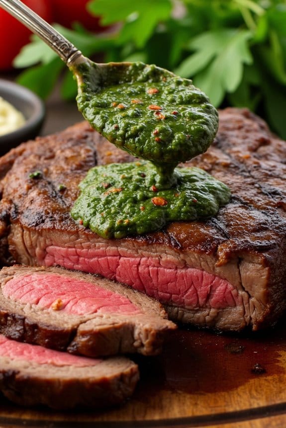 grilled ribeye with chimichurri
