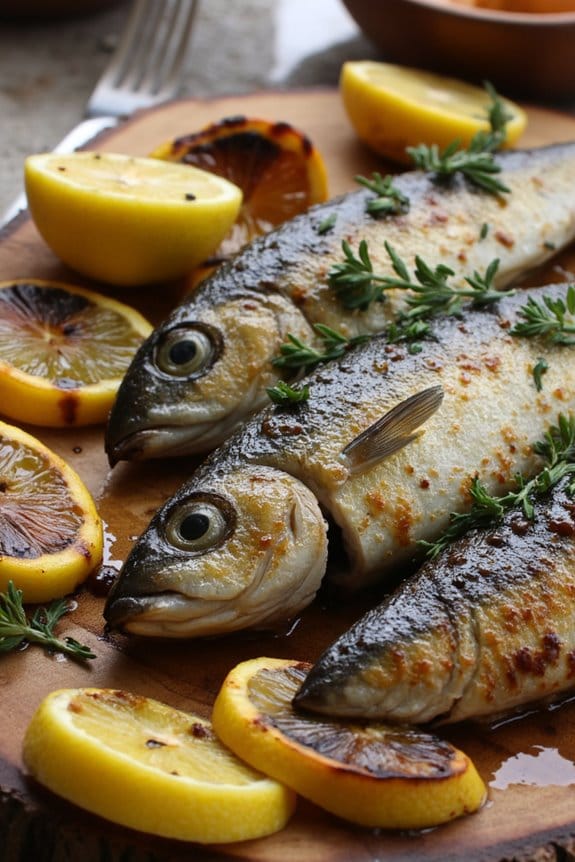 grilled sardines with lemon