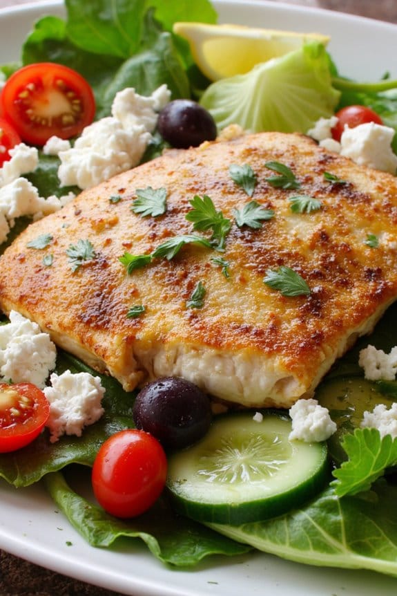grilled sea bass feta salad