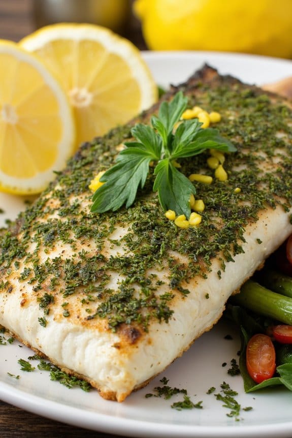 grilled sea bass with herbs