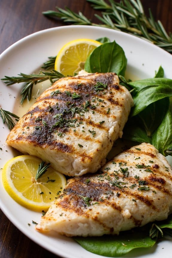grilled sea bass with herbs
