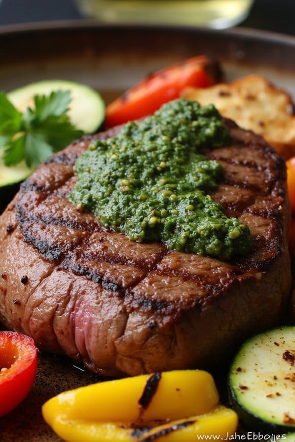 grilled sirloin with chimichurri