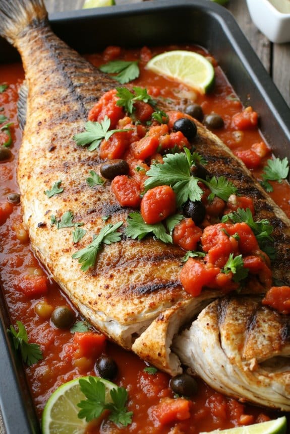 grilled snapper with veracruz sauce