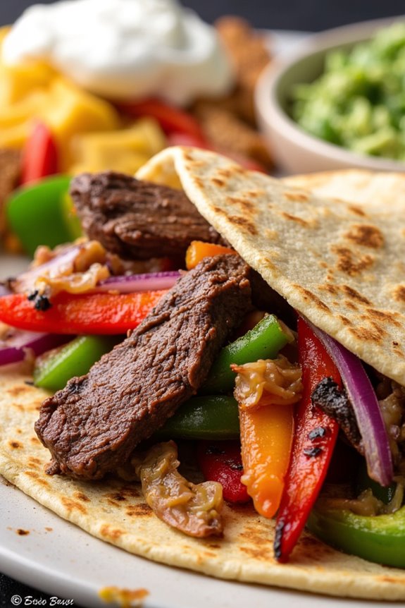 grilled steak tex mex fajitas