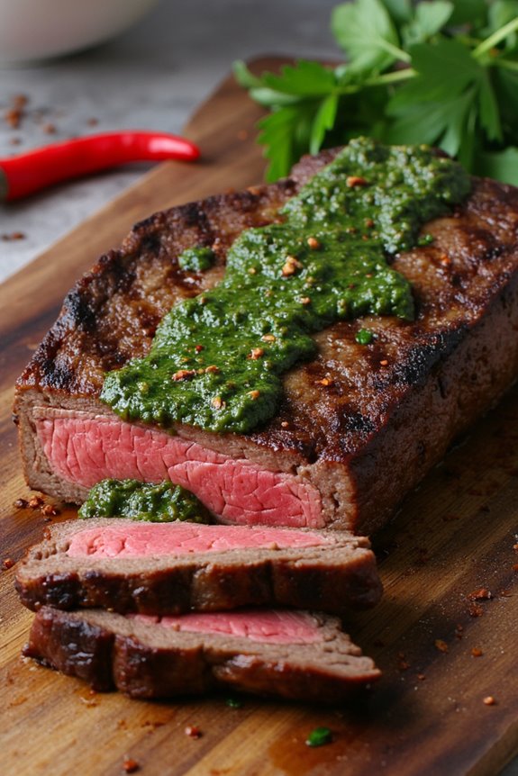 grilled steak with chimichurri