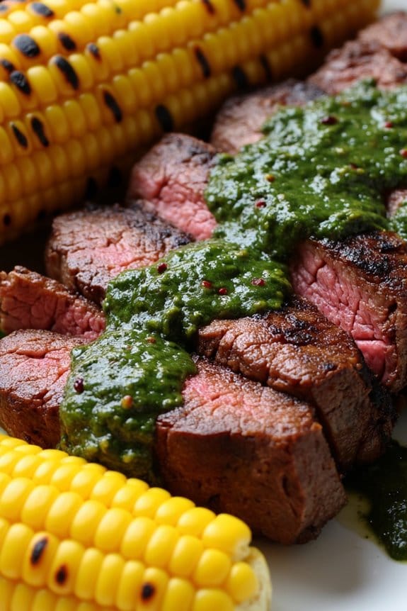 grilled steak with chimichurri