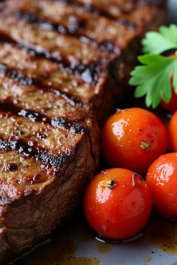 grilled steak with tomatoes