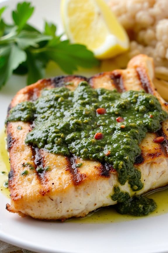 grilled swordfish with chimichurri
