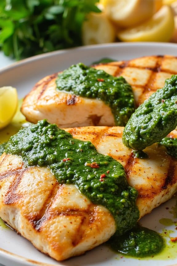 grilled tilapia with chimichurri