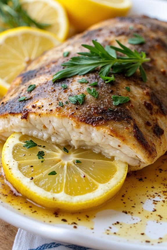 grilled trout with garlic butter