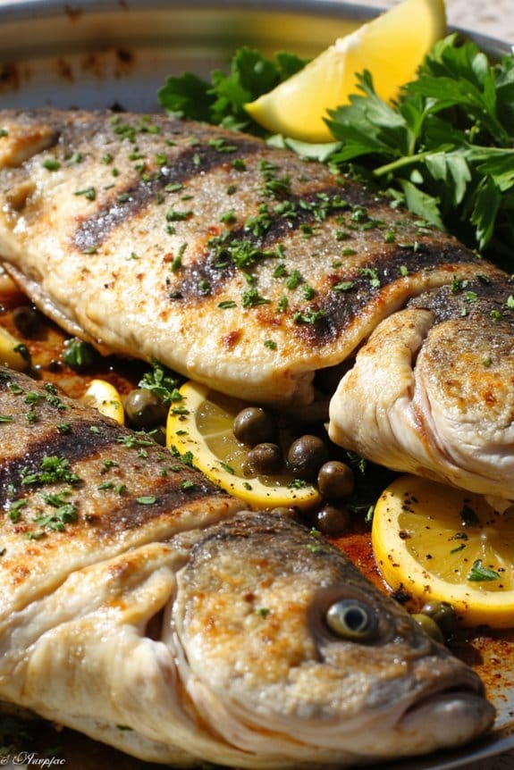 grilled whole sea bass