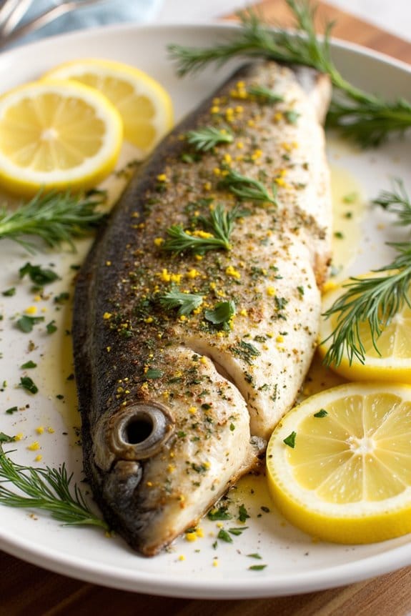herb crusted grilled mackerel
