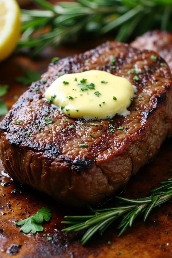 herb infused garlic butter steak