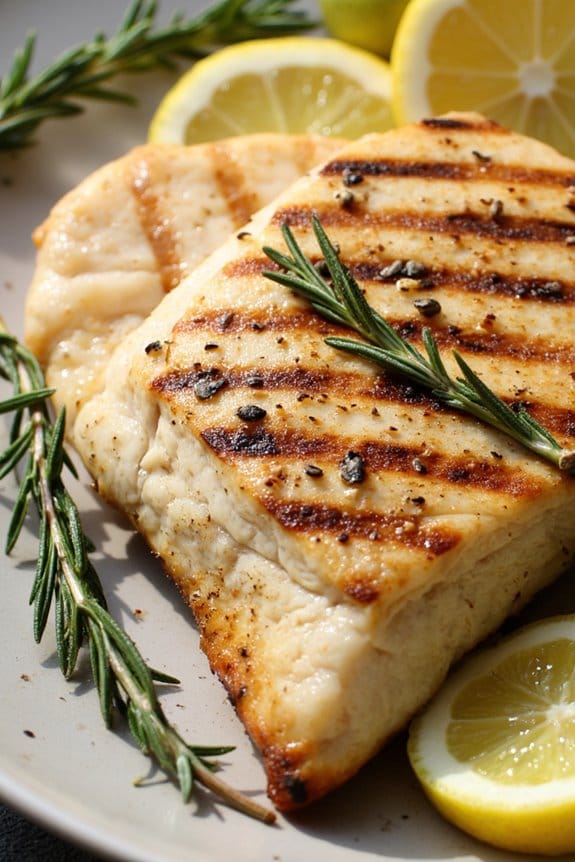 herb infused grilled halibut
