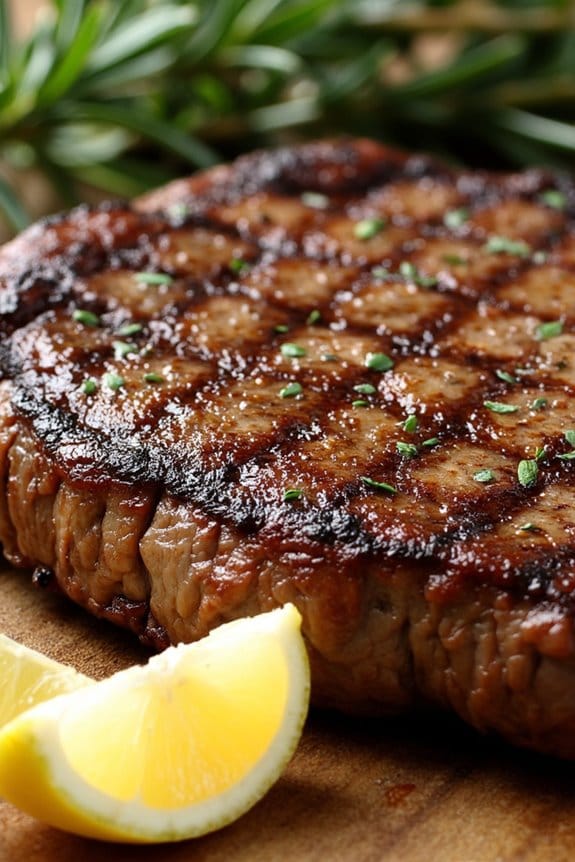herb marinated t bone steaks