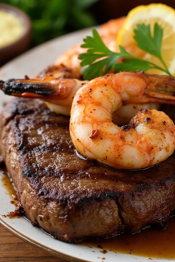 honey bourbon steak shrimp