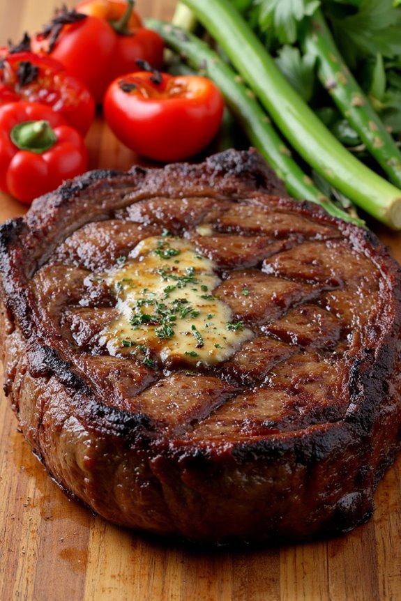 impressive tomahawk steak presentation