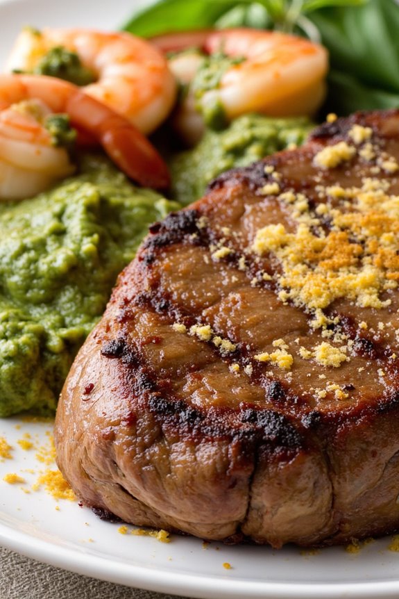 indulgent steak and shrimp