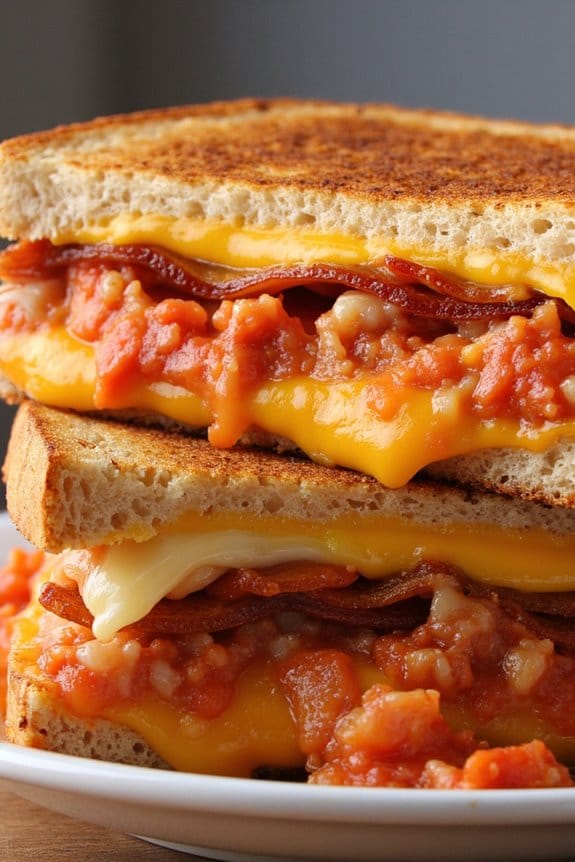 kimchi bacon grilled cheese fusion